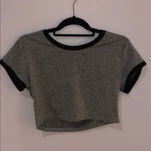 plain grey crop top